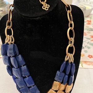 Stella and Dot lapis strand statement necklace